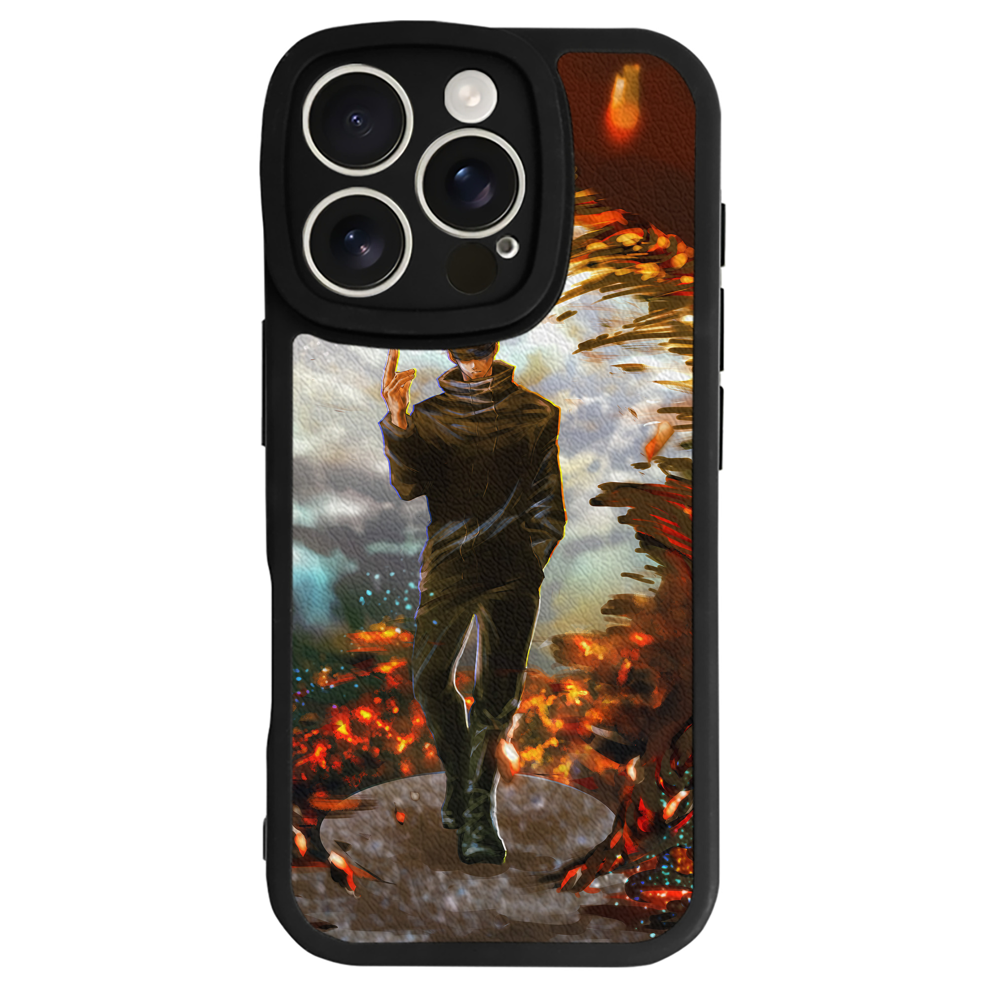 （画像用） 呪術廻戦 Jujutsu Kaisen 【iPhone 16シリーズ対応】シリコンスマホケース（レザー調） 材質：シリコン